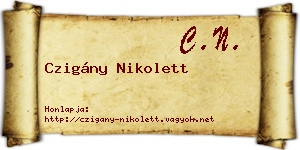 Czigány Nikolett névjegykártya