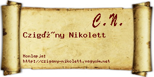 Czigány Nikolett névjegykártya